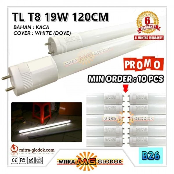 LED Neon Panjang TL T8 Tube 18W 120 cm | Cover Dove - Double E